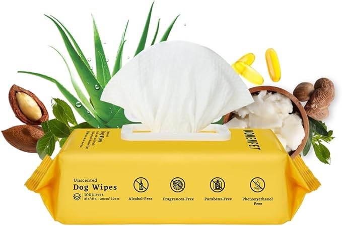 3-in-1 Pet Wipes for Dogs & Cats, Cleaning, Odor-Controlling & Hydrating, Grooming Wipes for Paws, Body, Eyes, Ears and Butt, Unscented, 400 Count