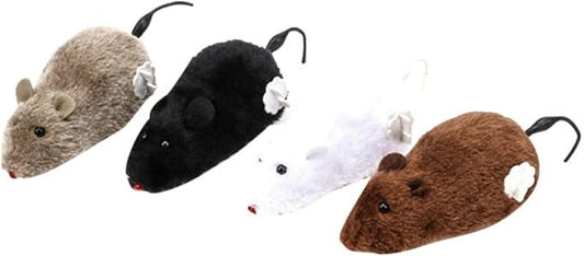 1 Pc Random Color Furry Mice Cat Toy Wind Up Toys Realistic Mouse Toys Funny Moving Toys, Cat Mice and Animals Toys Interactive Play Mouse Toy for Cat Kitten Mouse Cat Toy