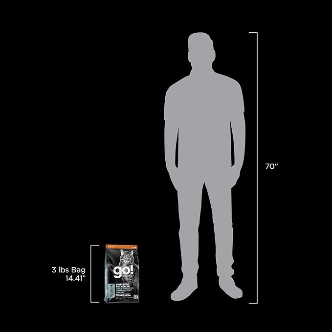 Go! Solutions Digestion + Gut Health, Dry Cat Food, Chicken Recipe with Ancient Grains, 3 lb Bag