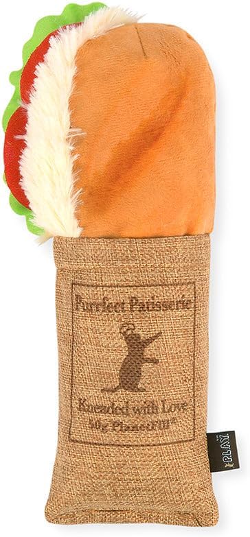 P.L.A.Y. Cute Cat Toys - Feline Frenzy Interactive Kicker Toy, Sandwich Food Themed Catnip Filled Toy, Great for Adult Cats and Kittens - Double Stitched, Recycled Materials, Crinkles (Tuna Baguette)