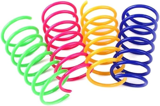Multicolor Cats Activity Spring Toy, 4Pcs, Interactive Pet Toy, Swatting/Chasing Coils for Indoor Cats, Kittens, Dogs
