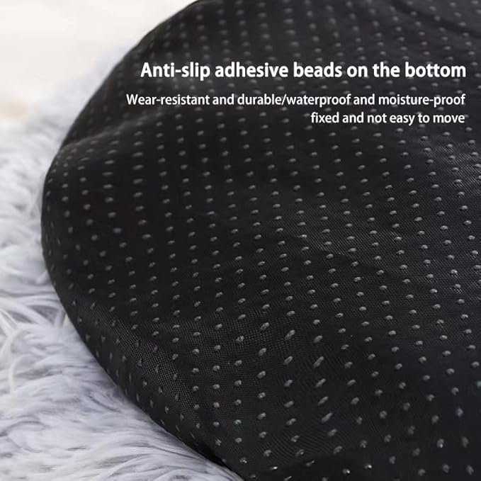 Cat Beds for Indoor Cats, Dog Bed, Cat Bed, Machine Washable, Fluffy Round Pet Bed Non-Slip, Autumn and Winter Warmth, Cuddler Cushion Self Warming (Plaid Sky Blue, 48 inch)