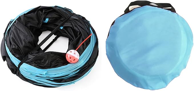 Cat Tunnel,4 Way Large Collapsible Tunnels Tube Upgrade with 5 Peek Hole,S-Shaped Maze House Play Toy Interactive Cat Toy for Cat Kitten Kitty Rabbit