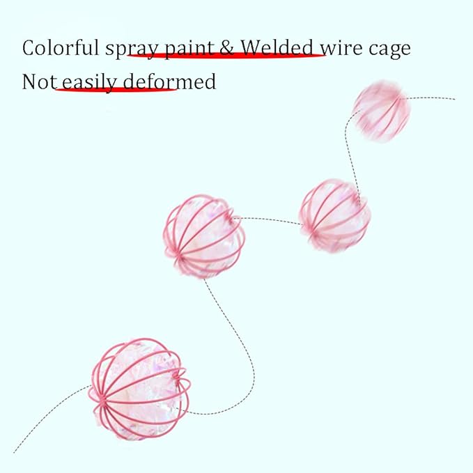 IUHKBH Cat Balls, 4 PCS Interactive Cat Toy with Colorful Mylar Crinkle Ball Cat Chase Ball Self Play Toys for Cats