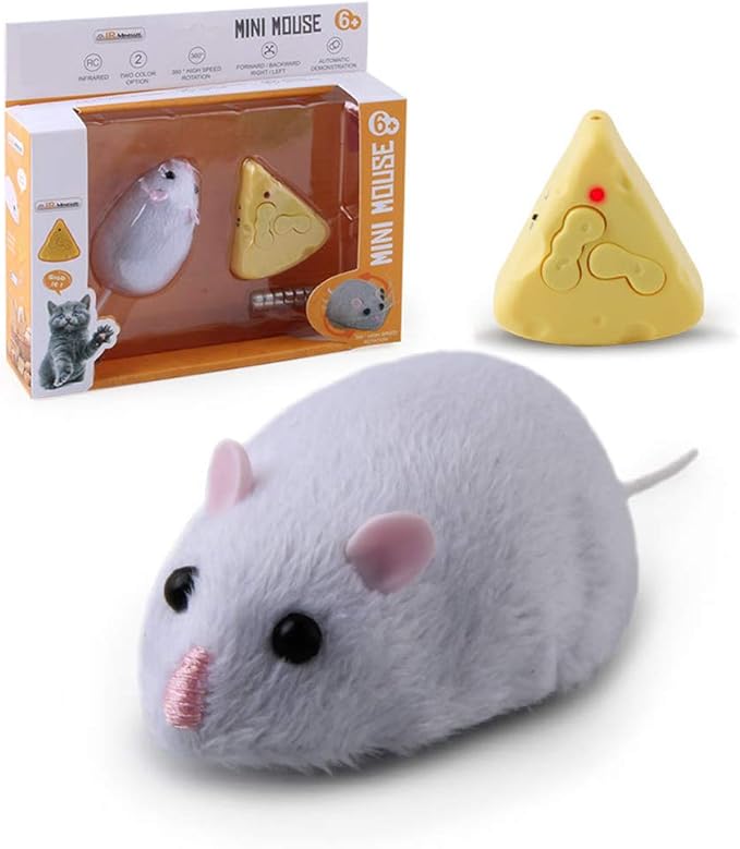 Dan&Dre Mouse Plush Toy Remote Control Mouse Toy Cat Toys Realistic Comfortable Plush Rat Toy Fake Rat Mouse Toy