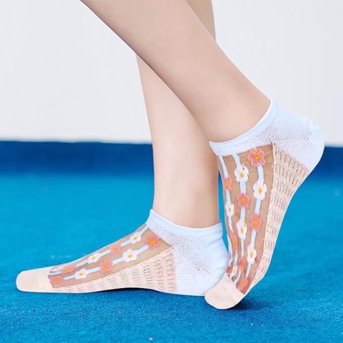 Benefeet Sox Sheer No Show Socks Women Girls Cute Thin Mesh Low Cut Liner Socks for Loafers Boat Shoes