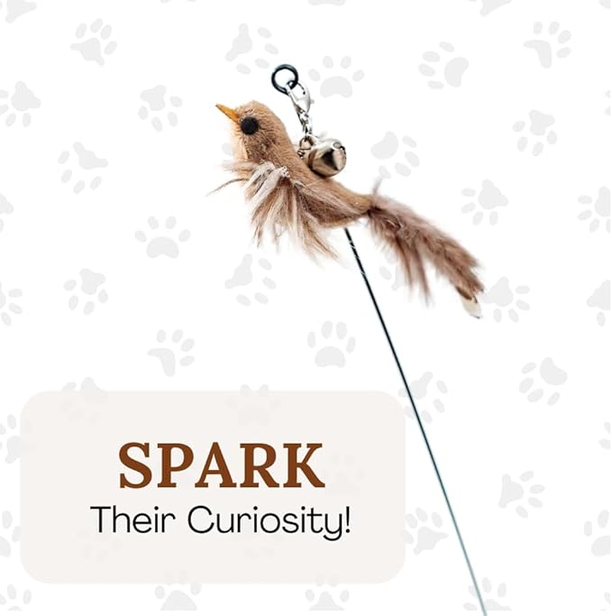 Cat Toys For Bored Indoor Adult Cats Any Surface Base Cat Wand Toy Cat For Stimulation Toys For Indoor Cats Cat Feather Toy Cat Feather Wand Cat Toy Wand Juguetes Para Gatos Activos Juegos Para Gatos