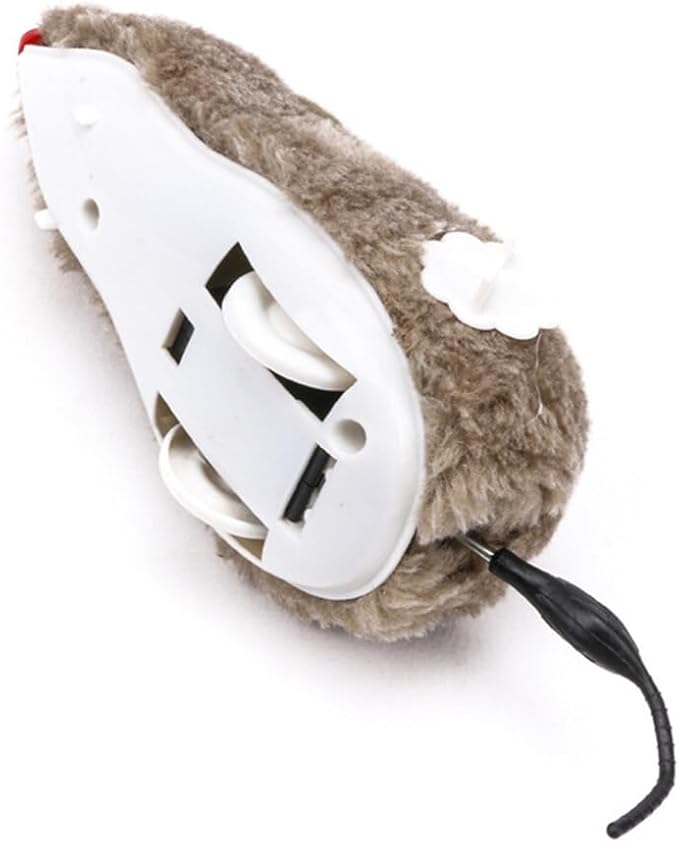 Random Color Furry Mice Cat Toy Wind Up Toys Realistic Mouse Toys Funny Moving Toys, Cat Mice and Animals Toys Interactive Play Mouse Toy for Cat Kitten，Cat Mice and Animals Toys