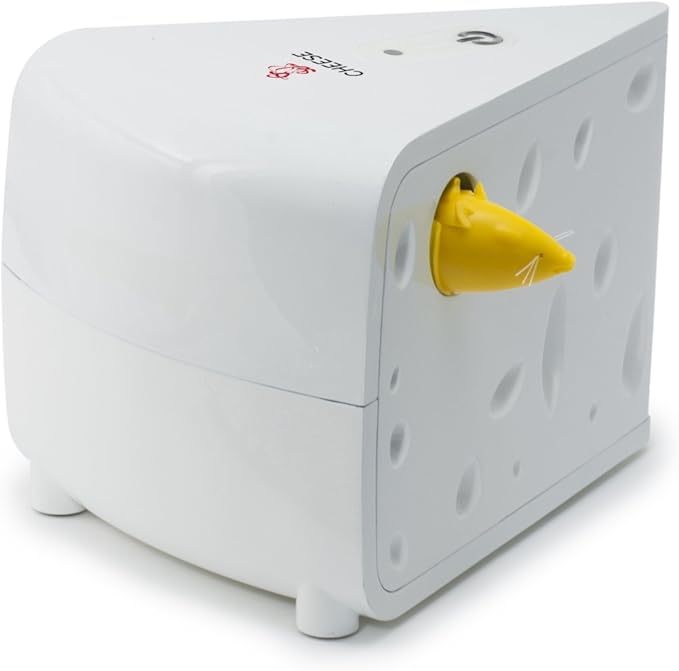 PetSafe Cheese - Interactive, Electronic Cat Toy - Peek-A-Boo Mouse Hunt Game - Hide and Seek for Bored and Anxious Cats - Kitten Teaser Toy - Automated Cat Toy for Cat Enrichment and Exercise