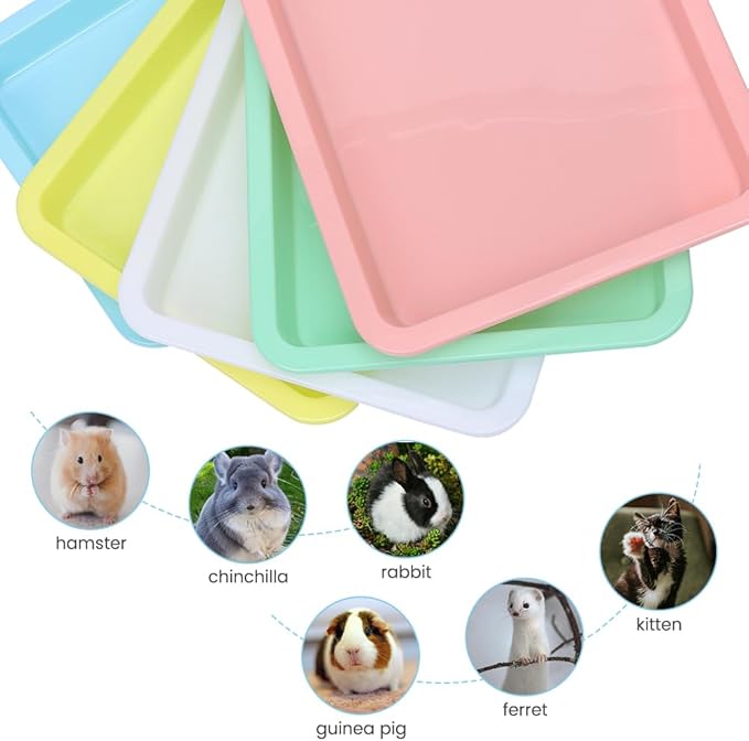 10 Pcs Travel Toilet Mini Litter Box,Plastic Portable Small Litter Pan Water Litter Box for Kittens Bunny Cat