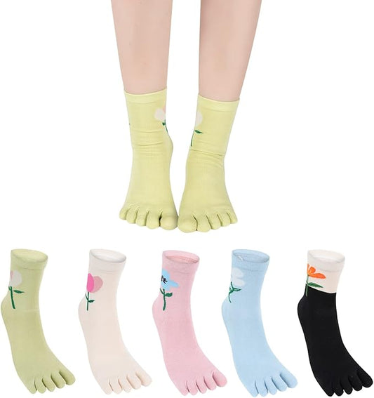 Benefeet Sox Funny Toe Socks Women Five Finger Socks Girls Cute Toe Seperated Cotton Socks Running Athletic Christmas Gifts
