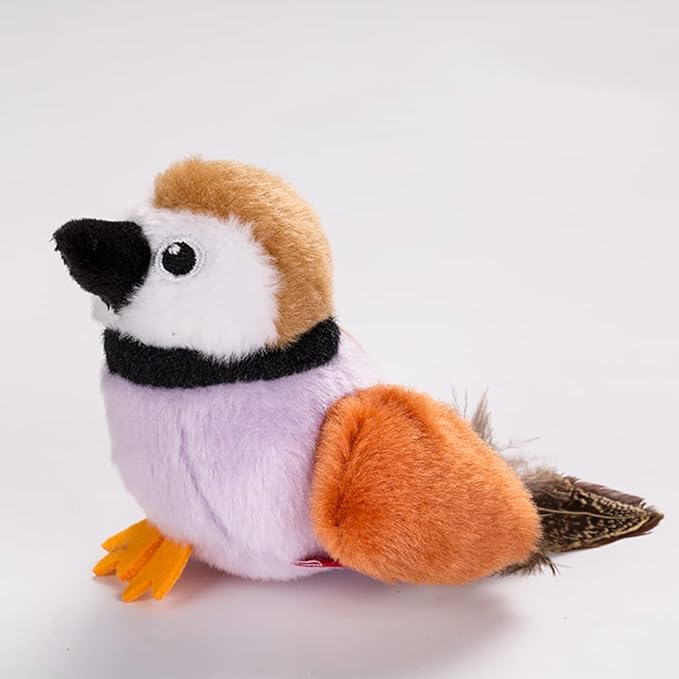 Cat Toys Bird Simulation Cat Toys Cute and Vivid Cat Toy for Cats Play and Exercise Pet Indoor Dancing Playing Toy (Brown)