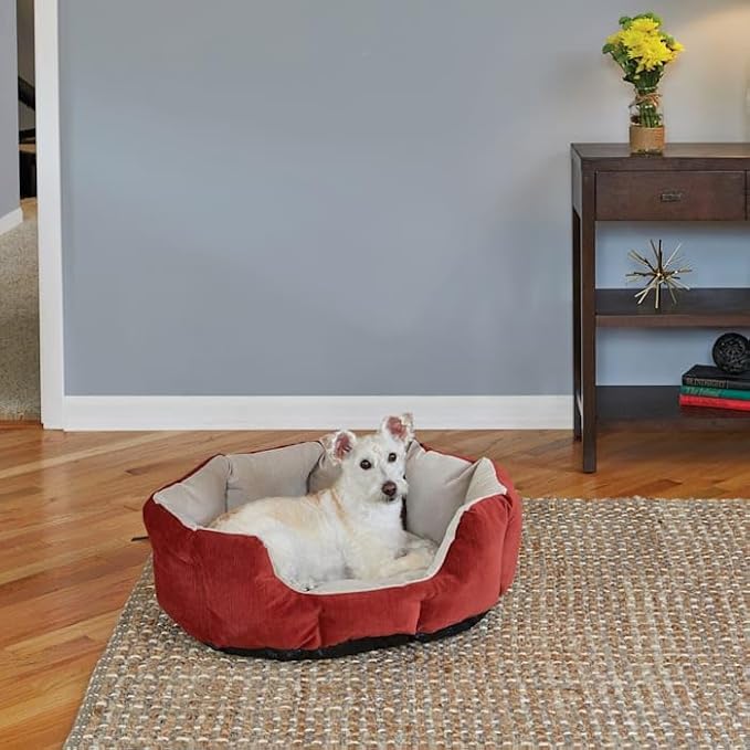 Midwest Homes for Pets QuietTime Deluxe Tulip Nesting Pet Bed, Russet/Tan, Small