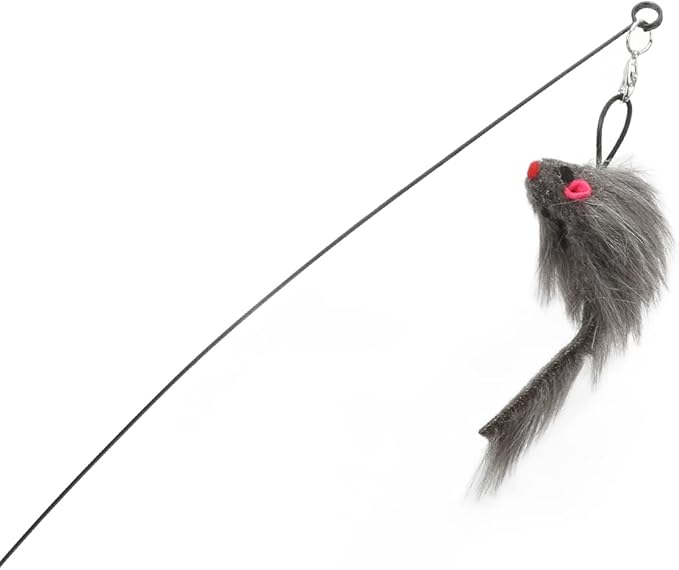 GOTOTOP Cat Toy, Interactive Cat Toy Angel with Spring and Detachable Suction Cup Bell Wand Toy for Cat for Play, Exercise, Activity and Fun(Squirrel)