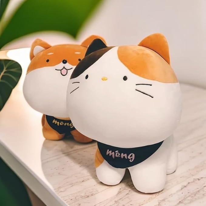 Ryttir 10" Chubbier Large Cat Stuffed Animal,Soft Cat Plush Stuffed Cat Pillow for Kids and Adults - Perfect Christmas Décor Cat Gifts for Cuddling and Room Decoration