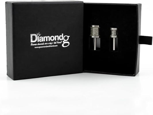Diamondg - Professional Diamond Nail Rotary Grinder Bits Dogs - Painless Nail Trimmer Bits Won't Pull Hair or Get Hot - Pack of 2 - (1 Large, 1 Small)