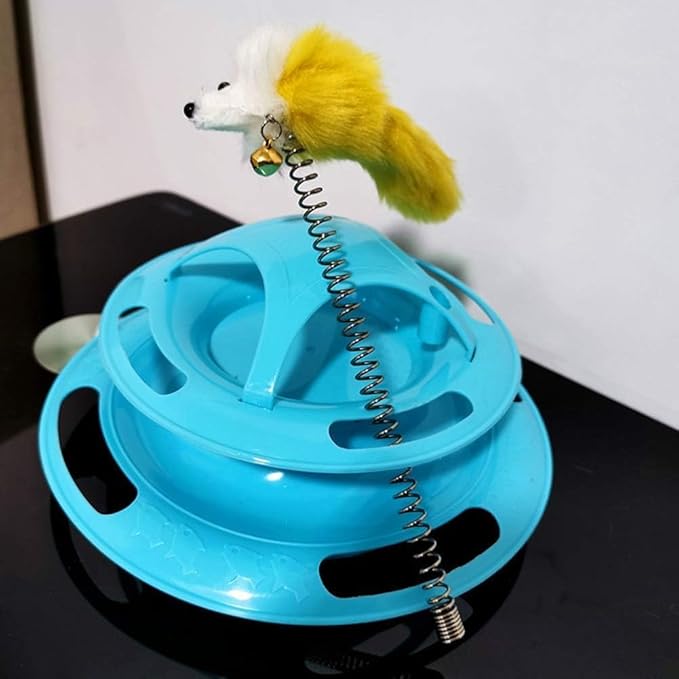Pet Cat Kitten Teaser Spring Mouse Interactive Turntable Replacement Random Color