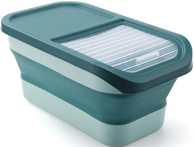 10-13 Lbs CAT And Dog Food Storage Container, Collapsible Dog Food Container with Sliding Lid, Scoop and Silicone Dog Bowl, Pet Food Storage Containers Dry Food for Dog, Cats and Other Pets