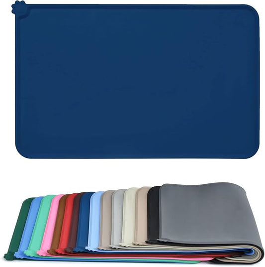 AUDWUD Silicone Waterproof Pet Feeding Mats,Anti Slip Bowl Pad,Dog Mat for Food and Water