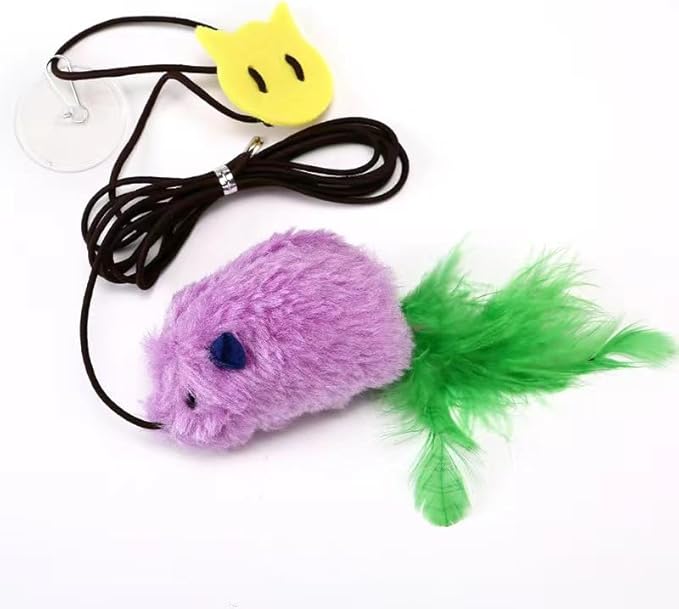 AYWVRBST 3 Pack Hanging Cat Toys, Self Play Chase Exercise, Make Sound, Adjustable Bouncy String, Hanging Mouse Cat Toy for Bored Indoor Adult Cats Kittens, Cat Teaser Toy, with Adhesive Hooks