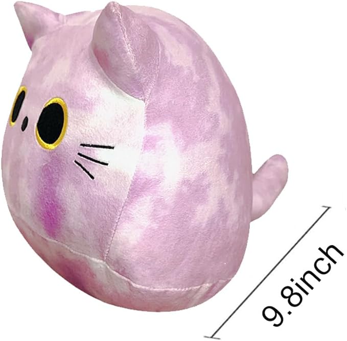 Purple Cat Stuffed Animal Plush Toy Creative Cat Shape Soft Pillow Toys Gifts Cute Dolls for Girlfriend Kids Baby Girls, 25cm/9.8in