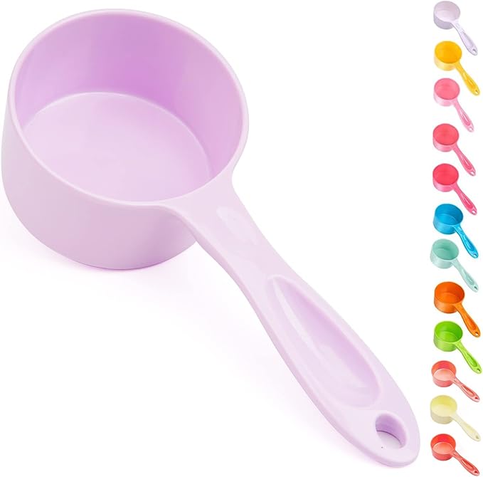 Super Design SUPERDESIGN Food Scoop Dog Cat Food Scoop Ice Scoop Flour scoop Candy scoops Dry Measuring Cup Plastic Scoop for Canisters and Freezer 1 Cup Food Grade Melamine PURPLE
