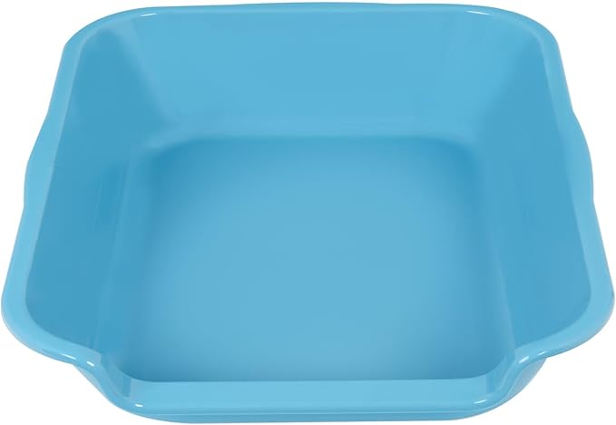 2 Pack Extra Large Dog Litter Box Pan Tray (ABS Material), Low Entry Jumbo Senior Litter Boxes for Multiple Kitten Big Cats, Pet Safe Indoor Dog Potty (Light Blue, 20" L x 15" W)