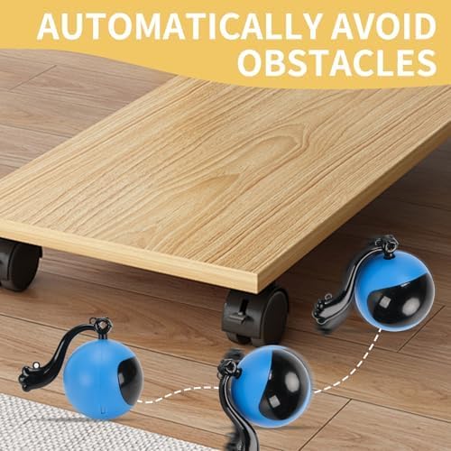 Interactive Cat Toy Ball,Simulated Hunting Remote Control Cat Toy,Electric Cat Automatic Ball Fast Rolling in Pouch, Motion Activate Chirping Hide and Seek Cat Toy (Blue Ball)