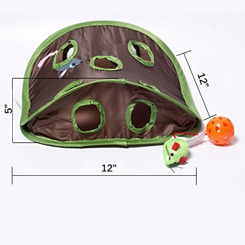Creation Core Interactive Cat Toy Hide & Seek Game Pop-up Collapsible Puzzle Exercise Toy 9 Holes Mouse Hunt with Bell