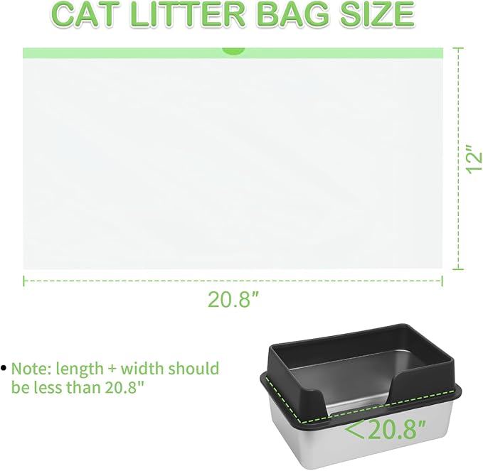 120 Pack Cat Litter Box Liners with Drawstring, Heavy Duty Cat Litter Box Liners Waste Bags Replacement