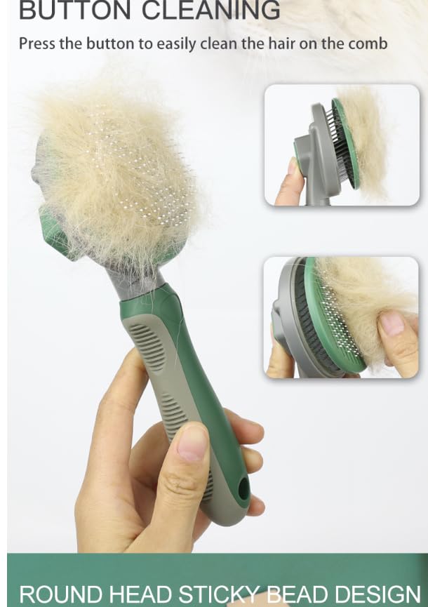 Pet Grooming Tool Needle Brush, Self Cleaning Slicker Brushes for Pet Grooming, Remove Undercoat, Shedding Hair from Long or Short Hair Pro.