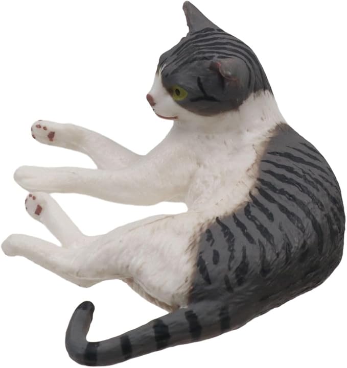 2 Pcs Cat Figurines, Plastic Cat Figures Realistic Kitten Model Cats Ornament Mini Cute Simulation Cat Home Decor