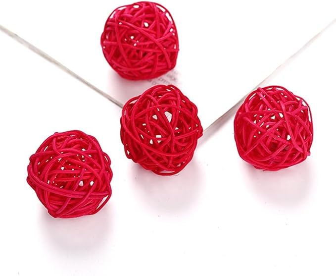 10 Pcs Funny Kitten Cat Playing Candy Color Rattan Ball Pet Supplies - Random Color Cat Balls Cat Tunnels for Indoor Cats, Cat Toys for Indoor Cats