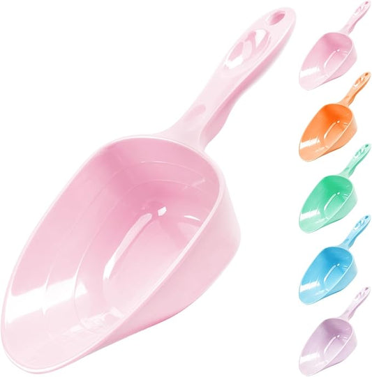 Melamine Pet Food Measuring Scoop, 1 Cup 1/2 Cup 1/4 Cup with Clear Measurement Lines for Dog, Cat, Bird, and Rabbit, Durable, Ergonomic Handle, Dishwasher safe-Pink