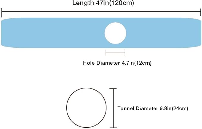 2 Way Cat Tunnel Pet Play Tube - Collapsible Tunnel for Small Pet/Cat/Kitty/Doggy/Rabbit (Blue)