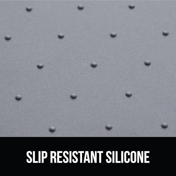 GORILLA GRIP 100% Waterproof Raised Edge BPA Free Silicone Pet Feeding Mat, Dog Cat Food Mats Contain Spills Protects Floors, Placemats for Cats and Dogs Water Bowl, Pets Accessories 32x24 Gray