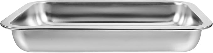 Balacoo Stainless Steel Cat Litter Box- Low Entry Litter Box for Small Cats Hamster Rabbits, Small Open Nonstick Metal Kitten Litter Tray, 31.50X21.50X4.50CM, Silver