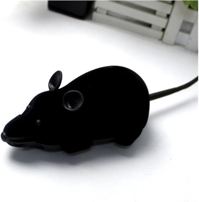 Wireless Remote Control Mock Fake Rat Mouse Mice RC Toy Prank Joke Scary Trick Bugs for Party and for Cat Puppy Funny Toy (Black)