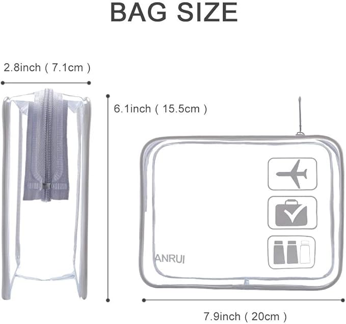 ANRUI Makeup Bags Clear Cosmetic Bag for Women Small Makeup Pouch for Girls/Kids Travel Toiletries Organizer Bags Waterproof Travel Liquids Storage Bags
