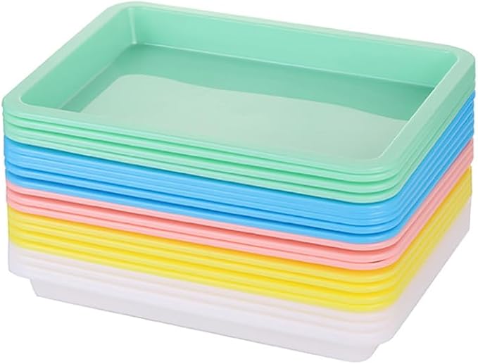 5 Pcs Plastic Kitten Litter Boxes Small Bunny Litter Box Open Cat Litter Box Pet Kitty Litter Pan Portable Cat Waste Tray for Indoor Cats