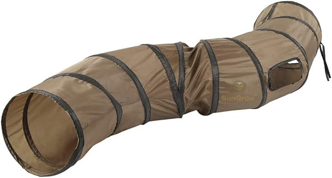 SunGrow Collapsible Tunnel for Ferret, 47.2" x 9.8" Lightweight Polyester with Steel Frame Tube,Includes Carrying Case, Ferret Accessories and Supplies, Brown and Black