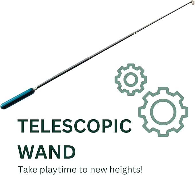 Interactive Cat Toy - Kitten Toys - Cat Wand Toy - Indoor Cat Toys - Cat Exercise - Cat Feather Wand- Cat Stick Toy - Cat Teaser Wand - Cat Worm Toy - Cat Play - Cat Toy Stick - Wand Cat Toy