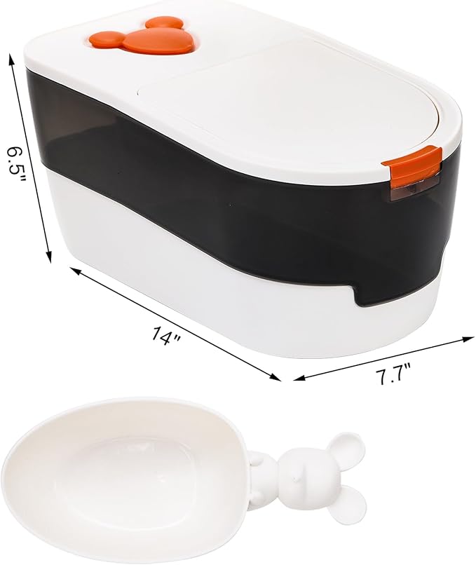 ZEAYEA Dog Foods Storage Container, 7 Lbs Airtight Pet Cat Food Storage Bins with Scoop, Cute Plastic Cereal Rice Container for Keeping Dry Food
