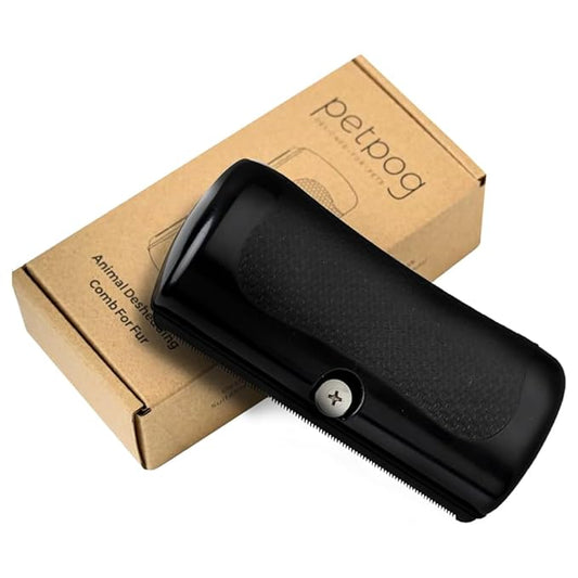 Animal Deshedding Comb For Fur - The Ultimate Grooming Solution for Shedding, Matting & Undercoat – Perfect for Cats, Dogs, & Horses (Black)
