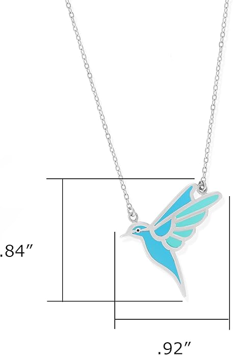 Boma Jewelry Sterling Silver Blue Resin Bird Necklace, 18 Inches