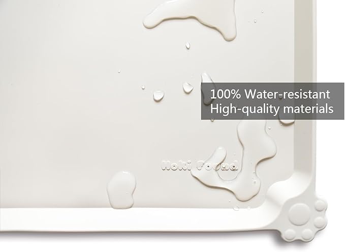 Hoki Found Silicone Pet Food Mats Tray - High-Lips Pet Dog Cat Bowl Mats - Dog Pet Cat Feeding Mat - Waterproof Dog Cat Food Mats -Pet Water Mats for Floors -Cream Brown