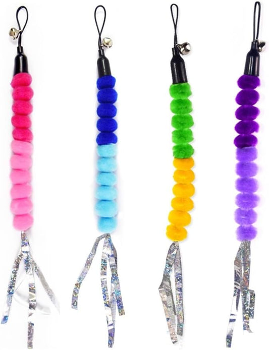 MiOYOOW 4PCS Cat Feather Toy Refills, Hanging Cat Fishing Pole Attachments Interactive Cat Teaser Toy Replacements for Cat Kitten Play Exercise