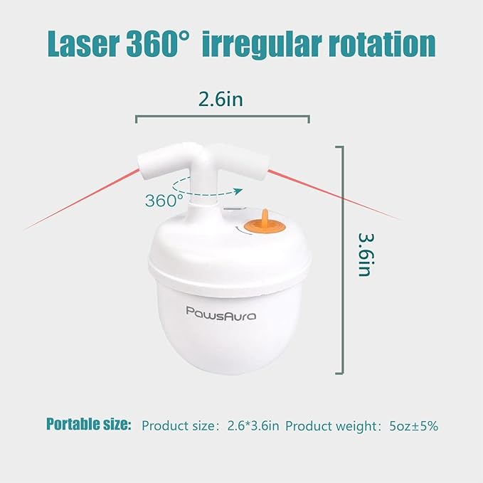 CALEMBOU Cat Laser Toy,Pet Automatic Laser Cat Toys for Indoor Cats Kitten Tumbler Interaction Toys, USB Charging, 360 Degree Irregular Rotation Three Adjustable Modes