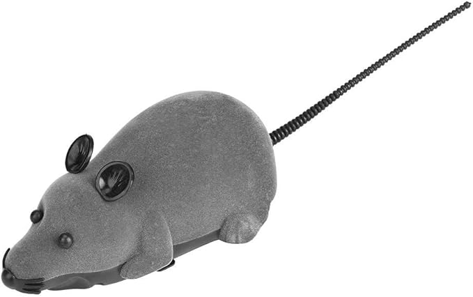 Fdit Electronic Mice Toy Furry Cute Pet Cats Mouse Catcher Animals Toys Funny Rat Novelty Gift with Remote Control(Grey)