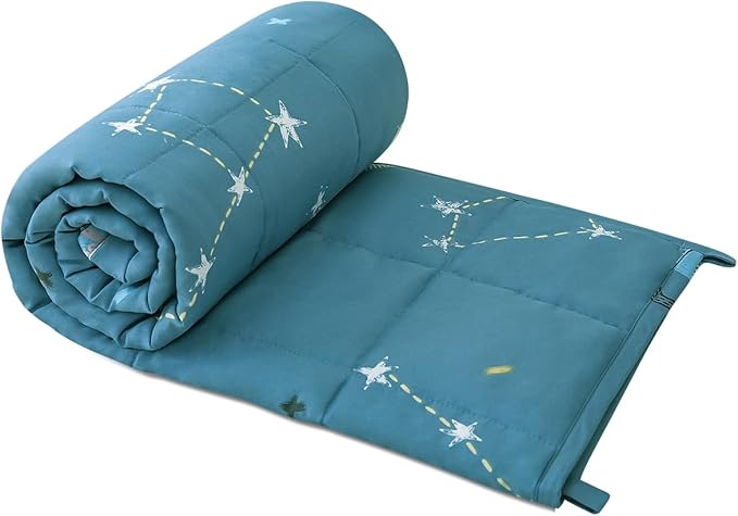 Sivio Weighted Blanket, Cotton Heavy Blanket for Calm, Soft and Breathable Weighted Throw, Moon and Star, 41" x 60" 7LBS